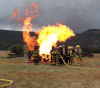 Glorieta Fire Volunteers training with propane tank fire.