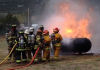 Glorieta Fire Volunteers training with propane tank fire.