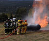 Glorieta Fire Volunteers training with propane tank fire.