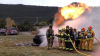 Glorieta Fire Volunteers training with propane tank fire.